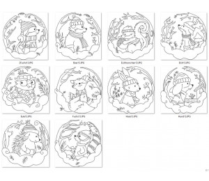 ADVENTSKALENDER 9. Dezember - Stickserie ITH - Lichtbeutel Winter Portraits